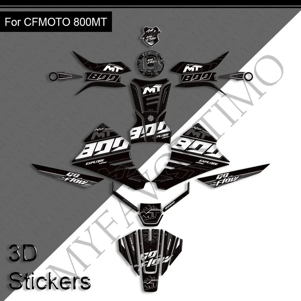 

For CFMoto 800MT 800 MT Sport Explore Touring Adventure Protector Tank Pad Grips Kit Knee Fairing Fender 3D Stickers Decals