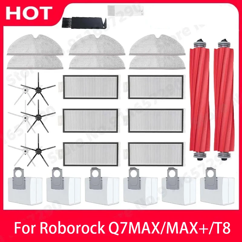 Roborock Q7 Max T8 Teile Hepa-Filter Seitenbürste Hauptbürstenabdeckung Mopp Lappen Ersatz Roboter Staubsauger Zubehör
