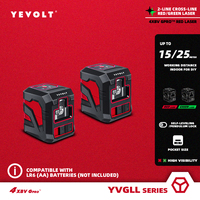 YEVOLT YVRLL4XS2/YVGLL4XS2  Series Red/Green Laser Level Cross Line 2-Line Self-leveling Portable Lightweight Power Measurement