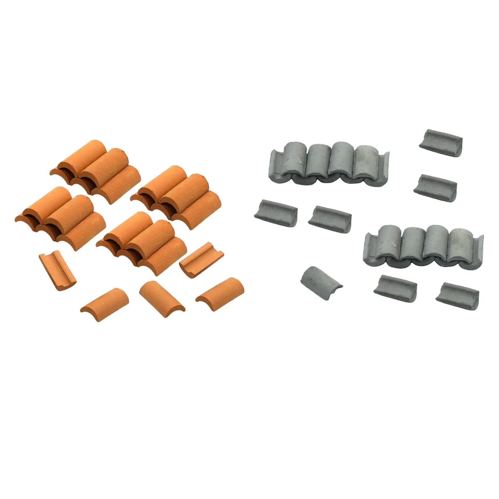 25-teiliges Simulations-Mini-Dachfliesen-Fliesen-Bauset aus Keramik-Ton für die Tischrolle des Puppenhauses