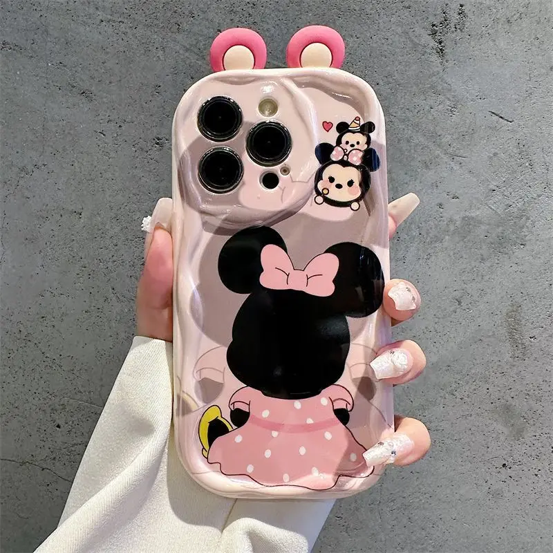 Casing Ponsel Telinga Mickey Minnie Mouse 3D untuk Huawei Honor 400 Pro 200 90 Lite X9B X8C X8B X8A X7B X7A X6B X6C X6A X5B X8 5G