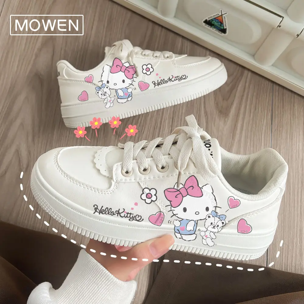 TAKARA TOMY Cute Cartoon Print Kitty Casual Flat Women's Shoes Comfortable and Versatile Students