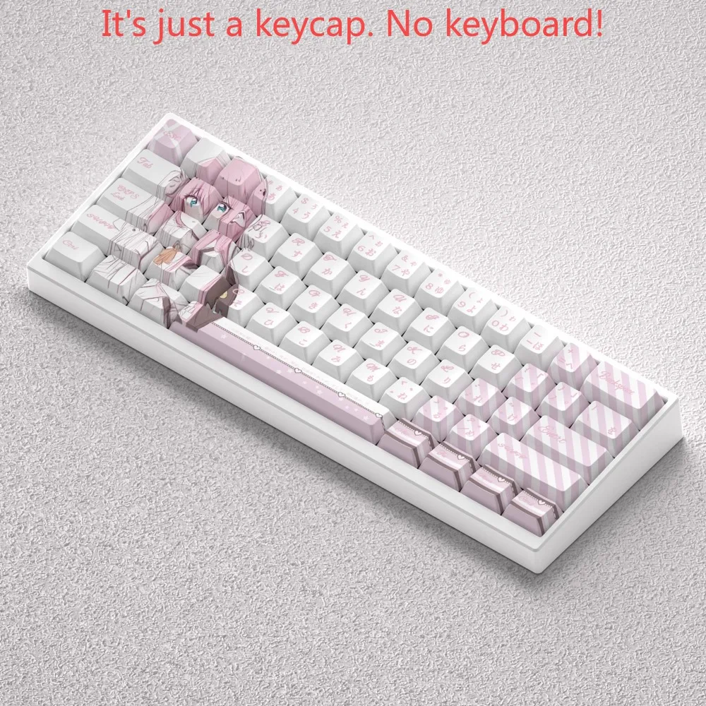 Poqi Jiang Keycap Set PBT 73 Key Carved Cherry Personalized Girl Keycaps Suitable for MX Switch Mechanical Keyboard 60 65 68