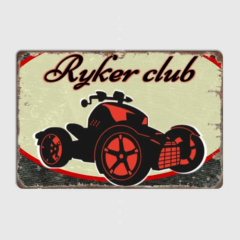 Ryker club Metal Poster Sign Club Mural Wall Art Plaque Tin Room Decoration Home Decor