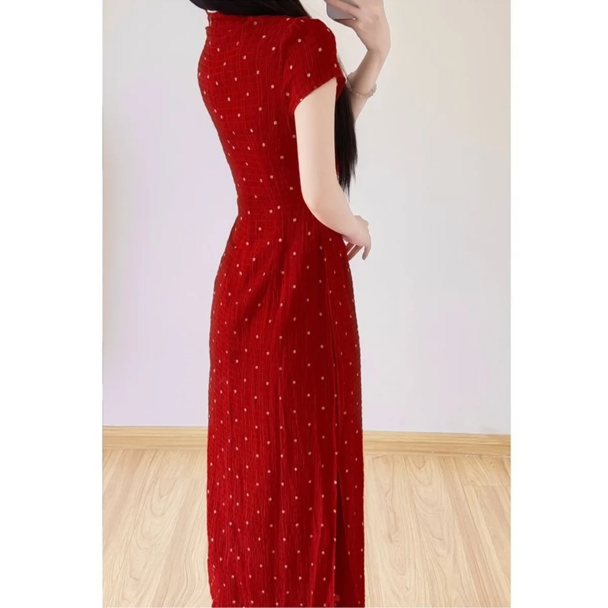 فستان صيفي يونغ تشيباو 2025، شيونغسام بخصر نحيف، فستان ريترو متعدد الاستخدامات بأكمام قصيرة، ملابس على الطراز الصيني الجديد #5