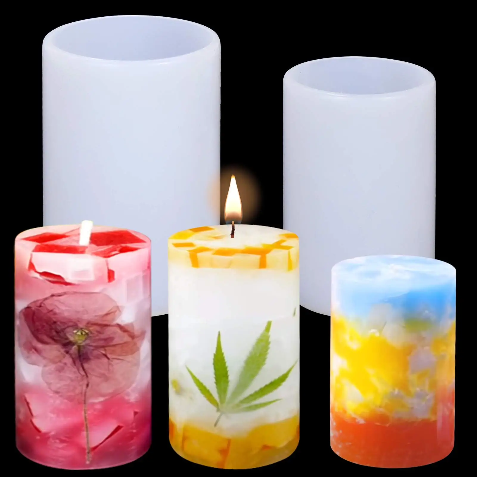 

Cylinder Silicone Mold Hexagon Candle Molds Epoxy Resin Molds DIY Candle Making Plaster Aromatherapy Soaps Home Decor