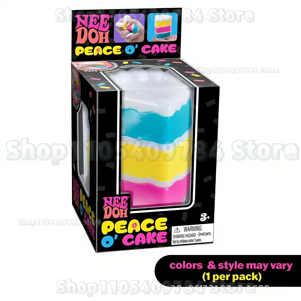 

2026 Need-oh Peace O' Cake Sensory Squeeze Toy Cake Shaped Stress Relief Fidget Toy for Kids Adults for Anxiety & Focus