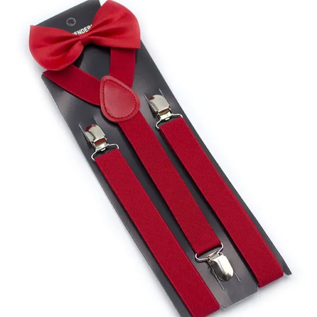 10 Pcs/Lot Solid Color 2.5 X100cm 3 Clips Mens Adjustable Suspenders Trousers Belt Bowtie Elasitic Braces Back Straps
