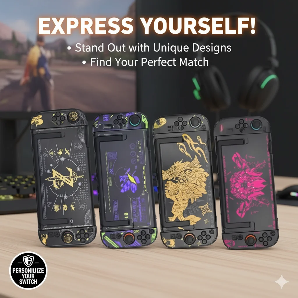 New Dockable Case For Nintendo Switch 2 Zelda Monster Hunter Evangelio Protective Case NS2 Hard Shell Switch 2 Accessories
