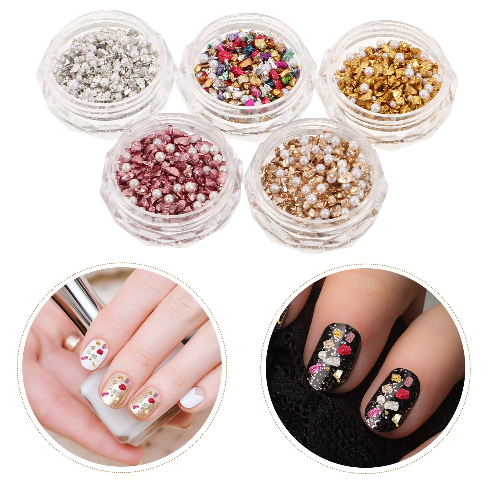 

10 Boxes Nail Art Rhinestones Colorful Crushed Stone Charms Shimmering 3D Mini Gems for Manicure Decor Sparkling Nail Glitter