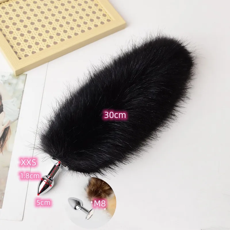 Erotic Cosplay Accessories of Replaceable Metal Butt Plug Fox Tail Anal Sex Toys for Flirting Games Faux Fur Adult Supplies