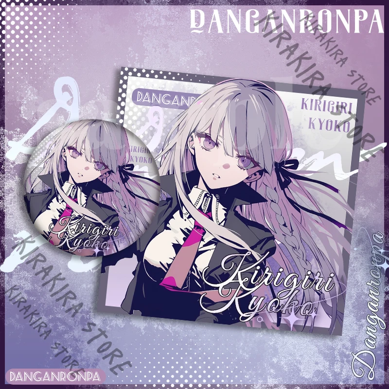 Danganronpa Togami Byakuya Saihara Shuichi Mioda Ibuki Toko Fukawa شارة مجموعة الصور أكياس بطاقات مربعة قلادة الحلي ديكور