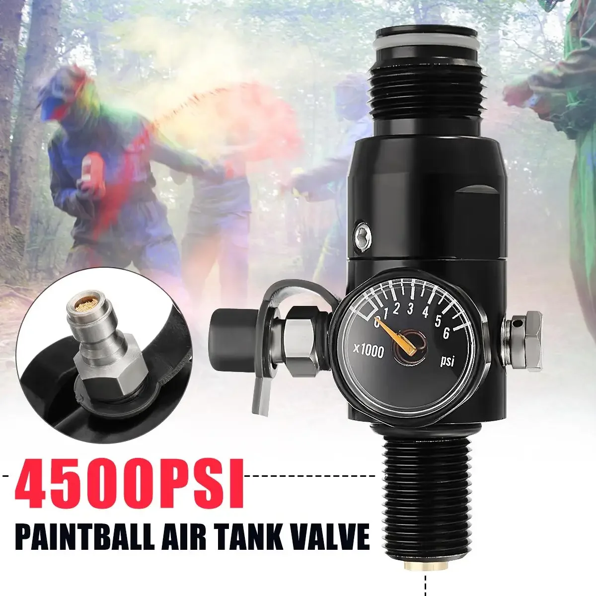 5/8''-18UNF Thread  Valve Regulator 4500psi HPA Air Tank Output 1800psi for Oxygen Carbon dioxide HPA Air Tank Regulator