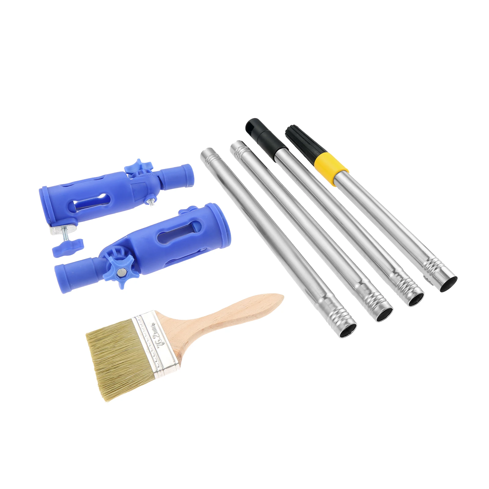 2 Pcs Multi-Angle Paint Brush Extenders+1 Pc 3.6ft Extension Rod +1 Pc Paint Brush Ceiling Wall Decorative Trim Painting Tool