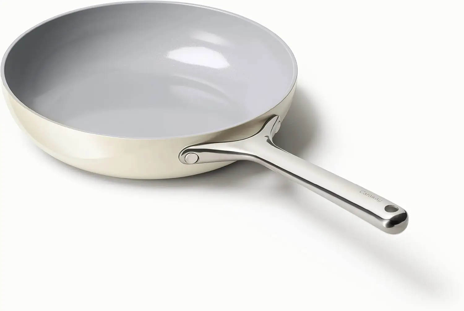 

Nonstick Ceramic Frying Pan (2.7qt,10.5"),Non Toxic,Oven Safe & Compatible with All Stovetops (Gas, Electric & Induction) ,Cream