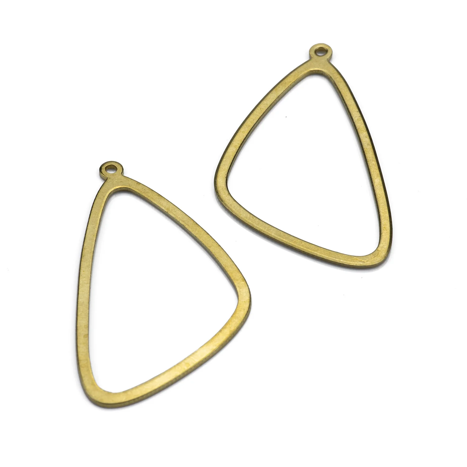 10pcs Raw Brass Hollow Triangle Frame Earring Charms Pendants Connectors Diy For Necklace Earrings Making Jewelry Findings