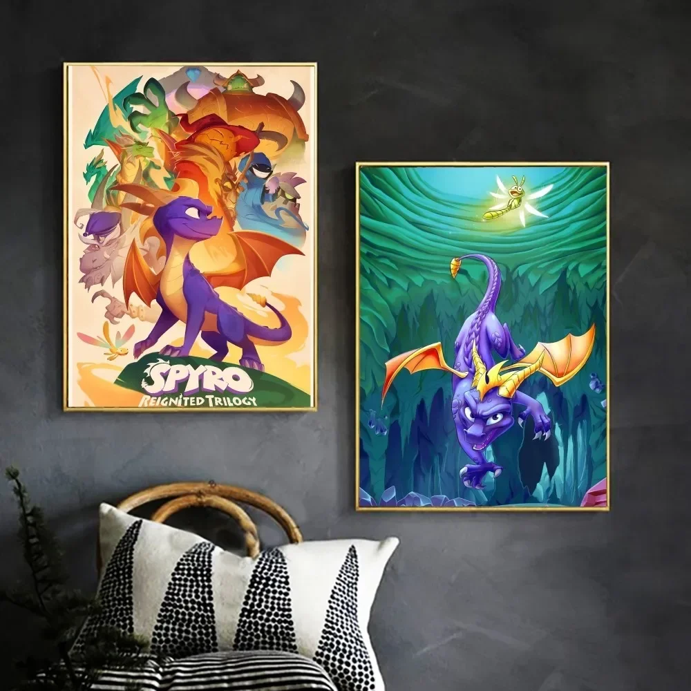 Spyro Reignited Trilogy Modern Game Poster Kraft Club Bar Paper Vintage Poster Wall Art Painting Bedroom Study Stickers