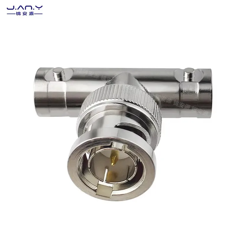 1 قطعة 75 Ω النحاس النقي BNC واحد ذكر إلى اثنين محول أنثى Q9-JKK RF توزيع الإشارة المحورية T-نوع موصل ثلاثي الاتجاه