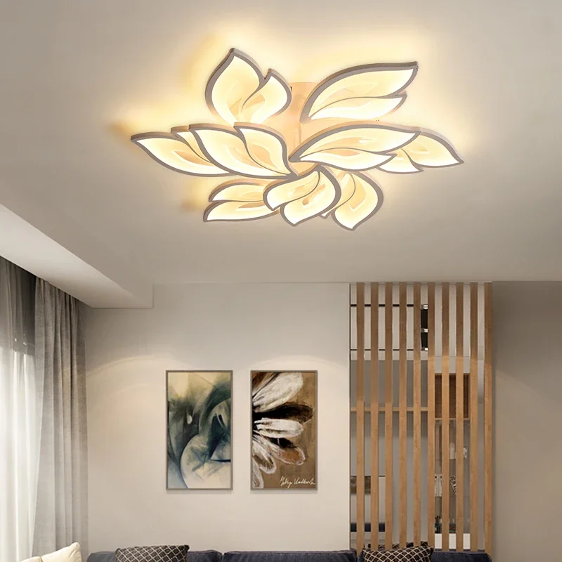 أضواء السقف الحديثة LED غرفة المعيشة غرفة نوم غرف الطعام ورقة تصميم مصابيح السقف ديكور المنزل تركيبات الإضاءة الداخلية