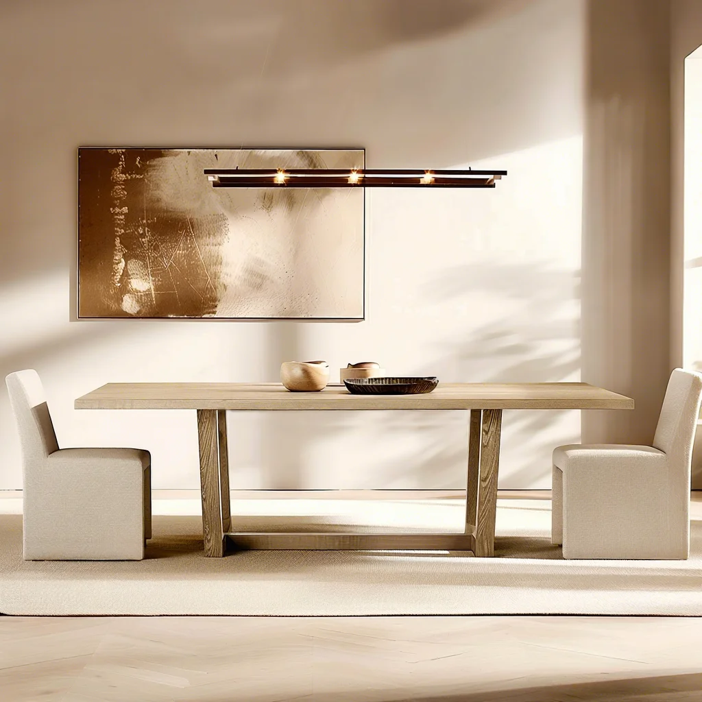 Sigma Modern Solid Wood Dining Table Furniture Set Customized Color Size Durable Master Design for Indoor Dining Room Villa