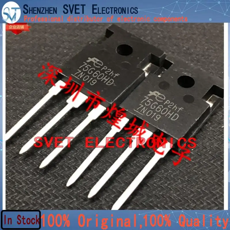 10PCS-50PCS  75G60HD FGW75N60HD  TO-247 600V 75A   Original In Stock Fast shipping