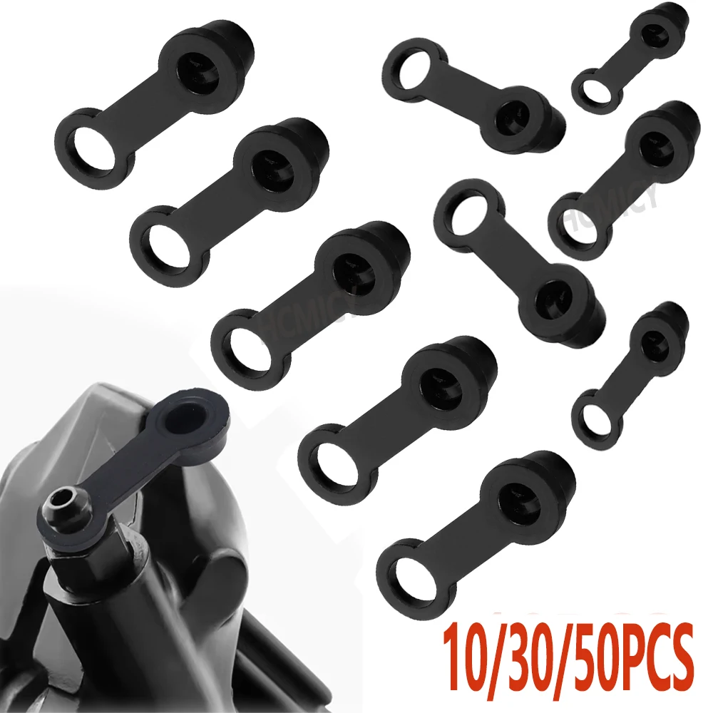 10/30/50Pcs Bremsentlüfter Schraubverschluss Ölablass Schraubverschluss Bremssattel Schwarz Schraube Staub Gummi Motorrad Bremse Staubkappe