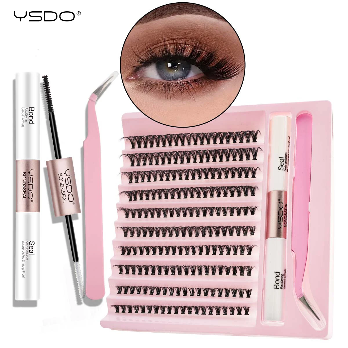 Conjunto de extensiones de pestañas postizas, 10 filas, extensiones de pestañas postizas, gruesas y naturales, maquillaje Individual 8D/120D