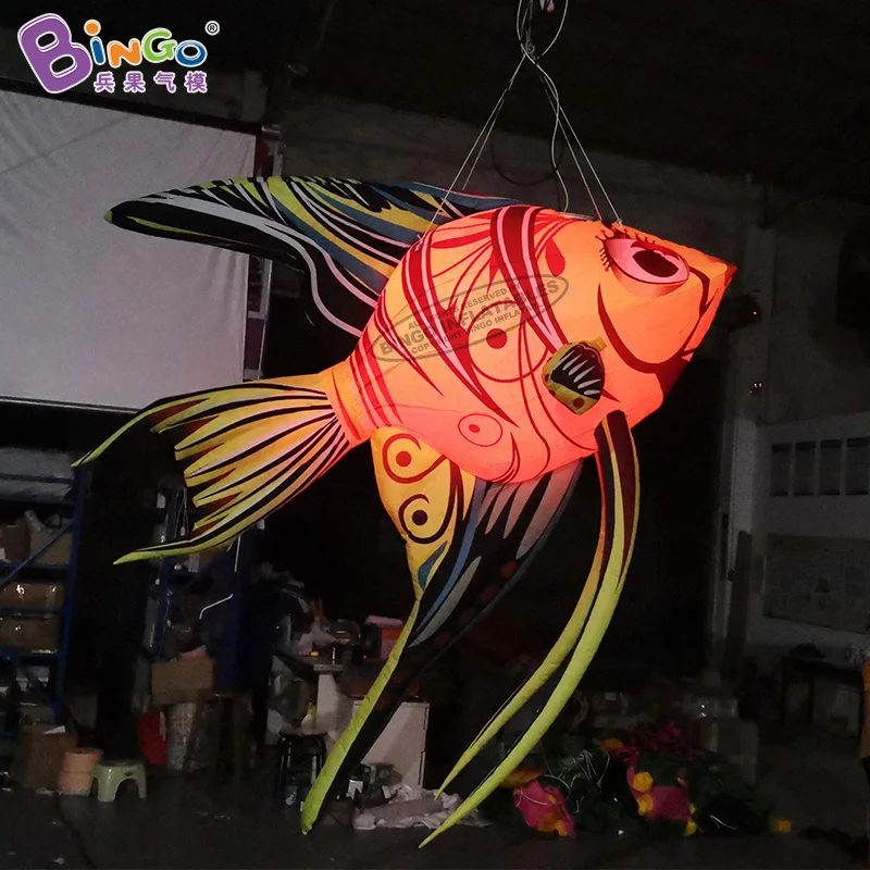 Juguetes inflables, globo de pescado estampado elegante con iluminación para eventos, espectáculo, escenario, decoración para niños, juguetes, muñeca inflable