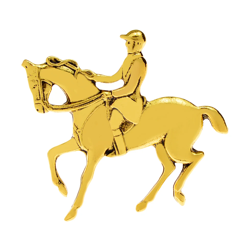 CINDY XIANG Man On Horse Brooch Vintage Animal Pin Badages Classic Design 2 Colors Available New Arrival 2022