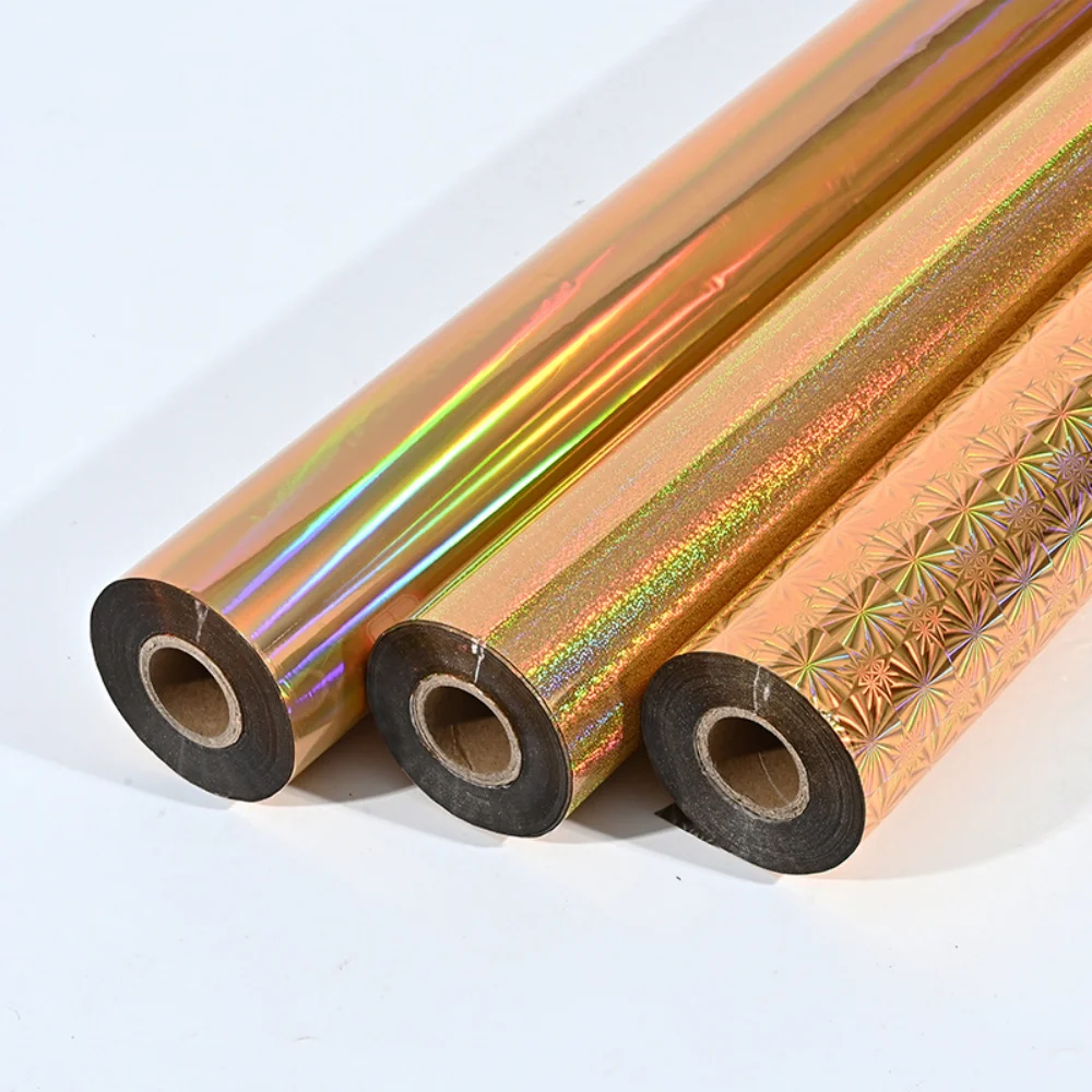 

Большая рулонная золотая фольга, фольга для горячего тиснения, 64 см, 120 м, теплопередающая пленка, лазерная красочная ПЭТ-лента для рыболовных приманок, приманок, бумажная ткань