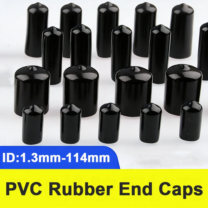 1.3/1.5/1.6/1.8/2-114mm Rubber End caps Screw End Cap Cover Plastic Tube Hub Thread Protector Push-fit Caps Rubber Threaded Cap
