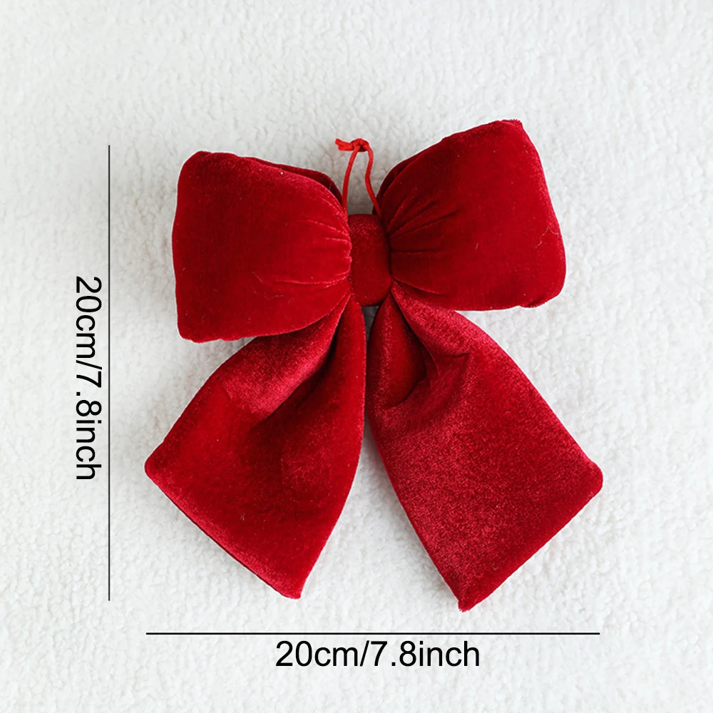 Weihnachten rote Samtschleifen Weihnachtsbaum Ornamente für Weihnachten Home Dekorationen Kranz Treppen Geländer Dekore Neujahr Geschenkzubehör – Detail 14
