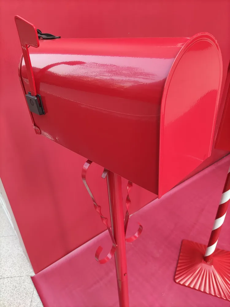 American Style Post-Mount Mailboxes Stand Floor Metal Postbox Outdoor Garden Park Villa  Newspaper Letter Box Bucket Letterbox