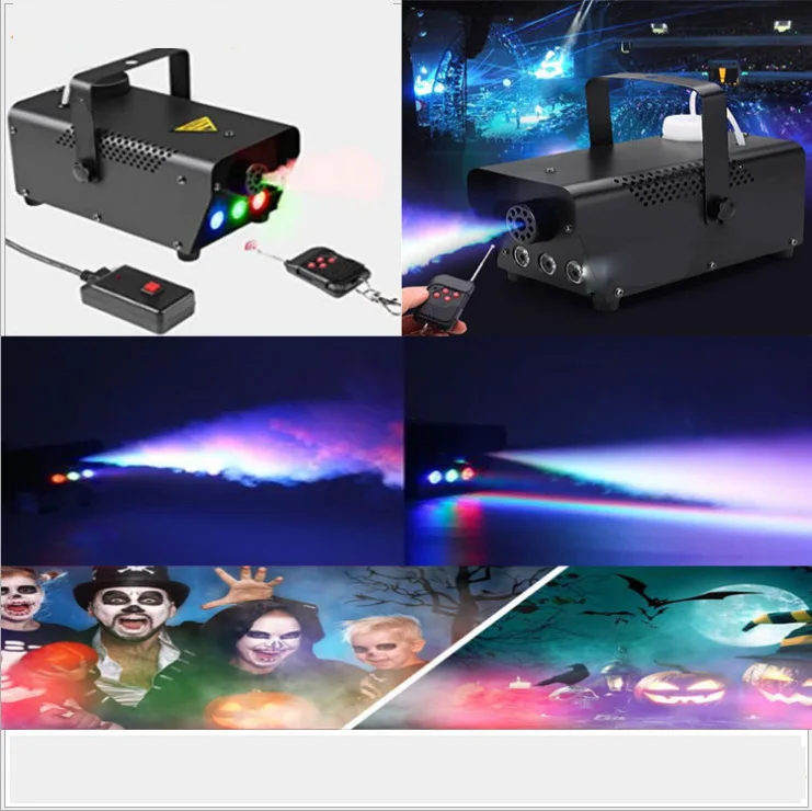 

LED400W Remote Control Wire-controlled Smoke Machine Red Green and Blue Colorful Always-on Stage Special Effects Smoke Generator