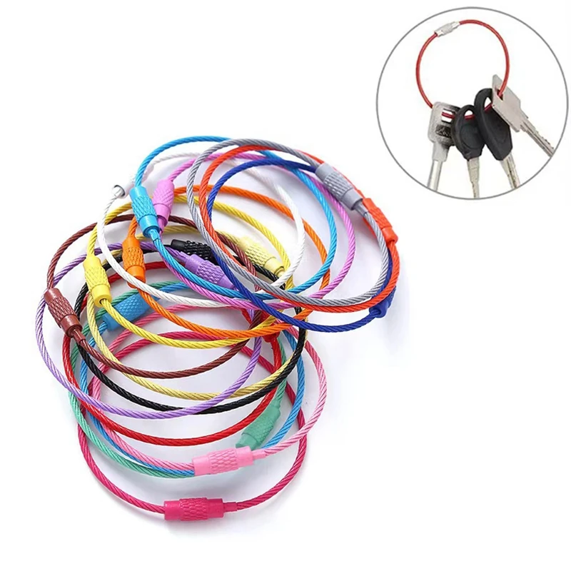 10pcs Colorful Stainless Steel Wire Luggage Tag Clip Durable And Easy To Install Perfect For Travel And Everyday Use