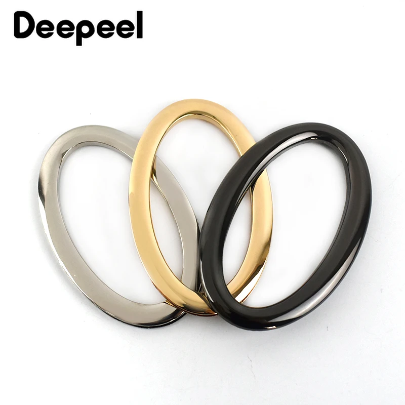 2/4/10Pcs Oval Rings Metal Frame Bag Handles Buckles Decor Kiss Clasp DIY Handmade for Making Handbag Hardware Wallet Accessory