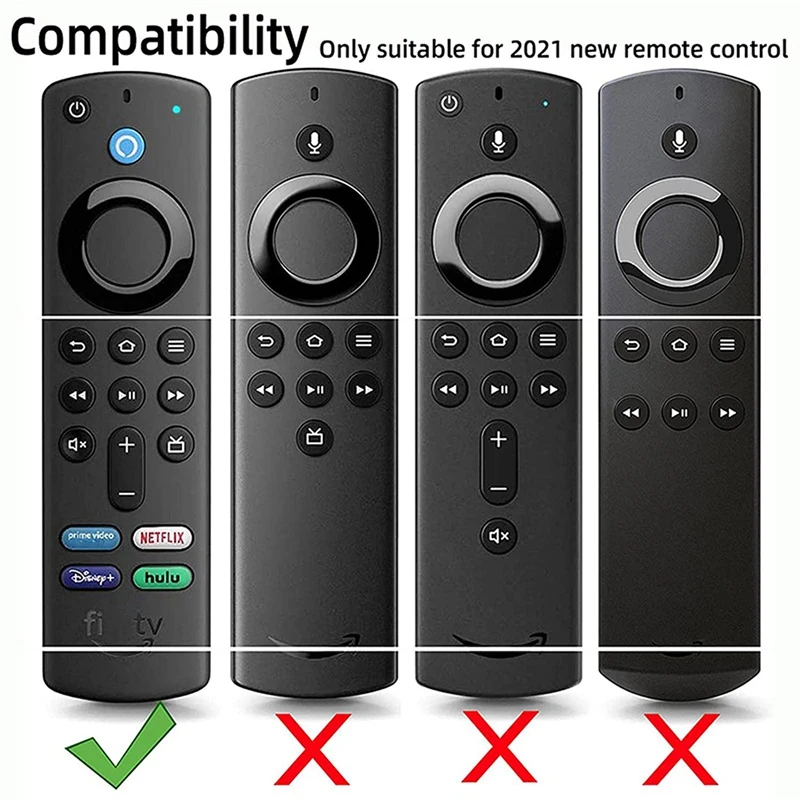 Coque en silicone pour télécommande vocale Fire TV Stick merveilleuse génération, légère, coordonnante, antichoc avec sangle