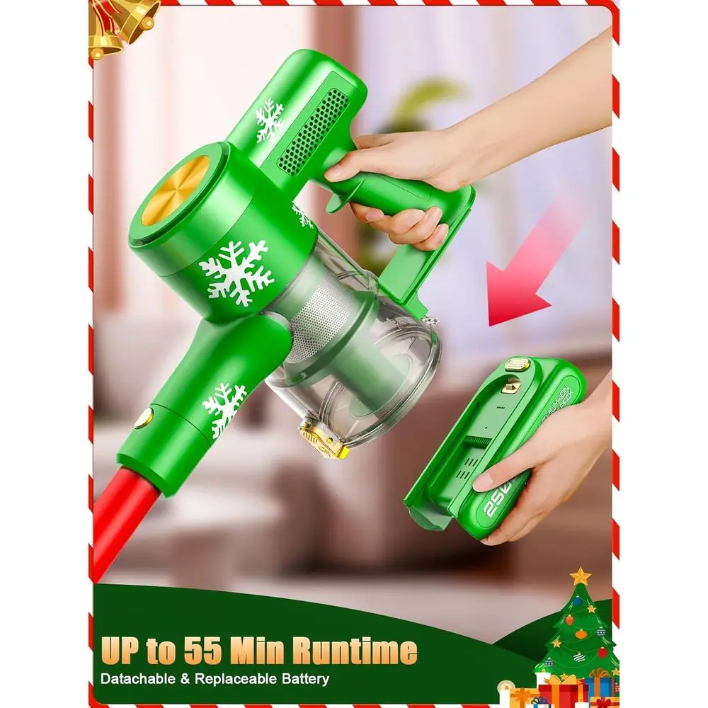 Wireless 500W Stick Vacuum Cleaner, 46kPa Suction, 55-Minute Runtime, LED Display, Anti-Tangle, Lightweight for Home Use