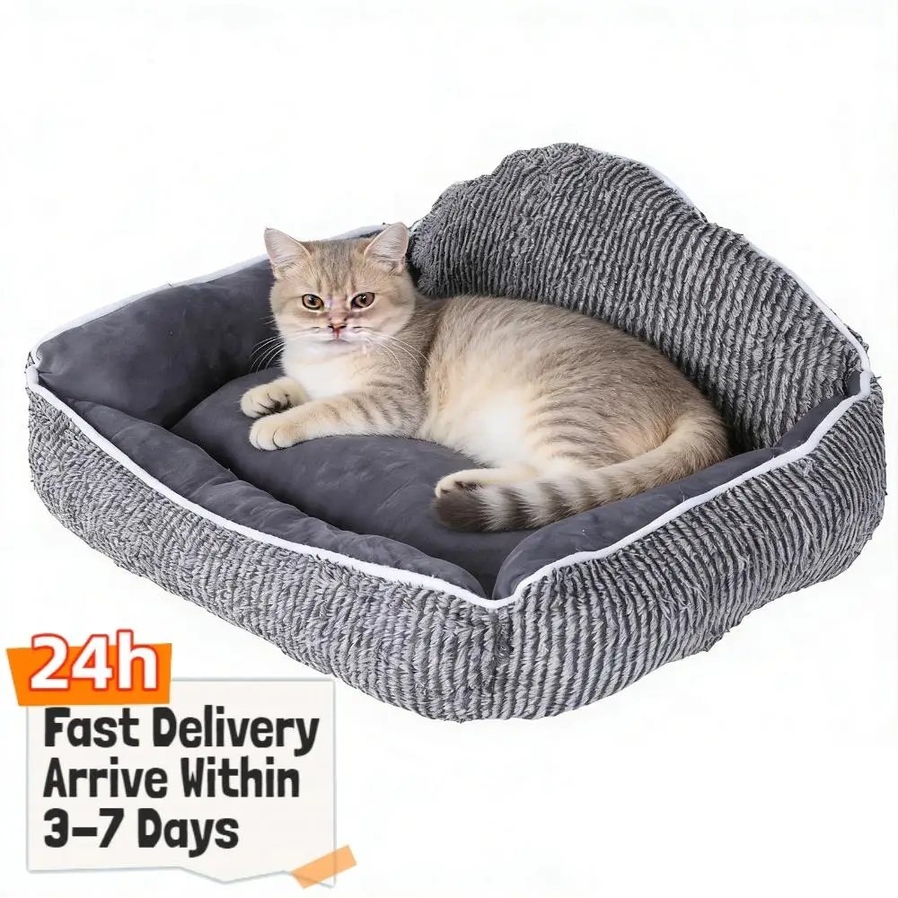 

Плюшевая полосатая лежанка для собак и кошек 60x50 см, полукруглая, с дизайном в виде ракушки, машинная стирка, для кошек, собак, кроликов весом от 0 до 22,7 кг