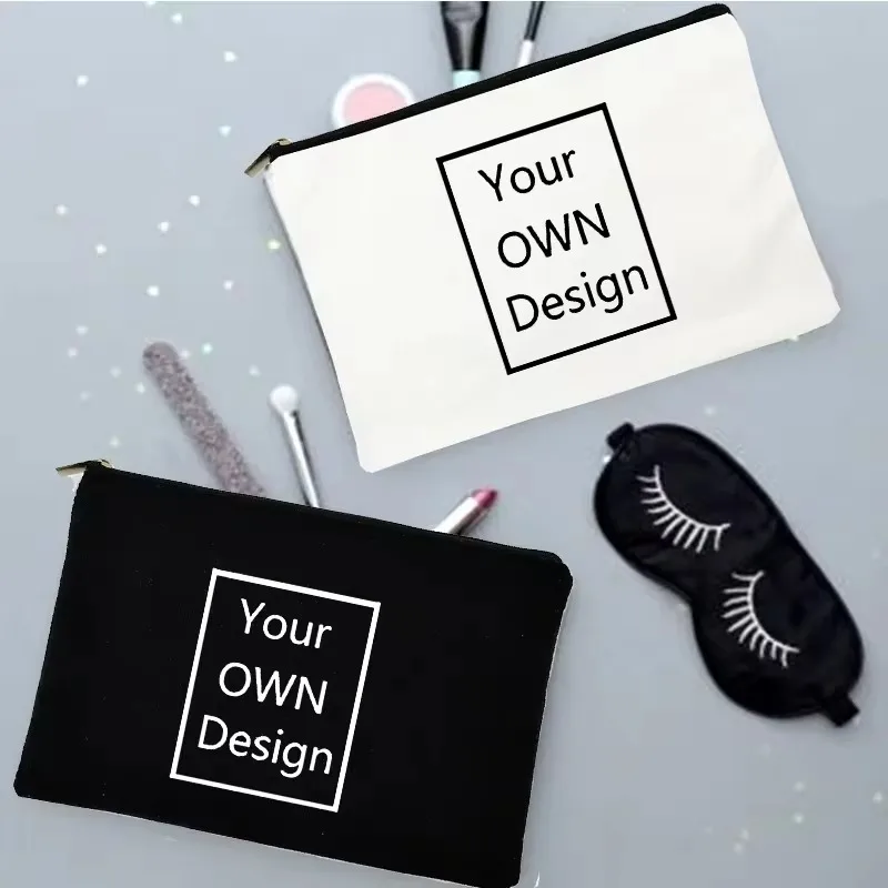 

2026 Personal Custom DIY Logo Make Up Pouch Student Pencil Makeup Bags Travel Cosmetic Case Toiletries Organizer Ladies Storage