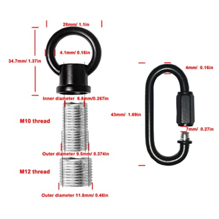 Hook Rings for Light Fixture M10/M12 Available Pack of 2 with 2 Link Buckles