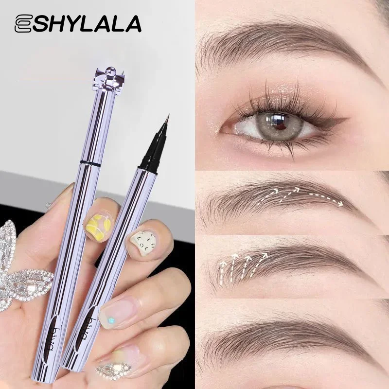 超極細アイブロウペン　長持ち、にじみにくい、防水、汗に強い、高発色、簡単塗布リキッドアイブロウペンシル