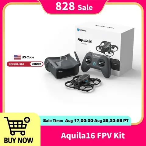 Kit FPV BETAFPV Aquila16 ELRS 2.4G Drone de Corrida Brushless Óculos VR03 1102 18000KV 25-350mW VTX Mini Quadricóptero para Uso Interno e Externo