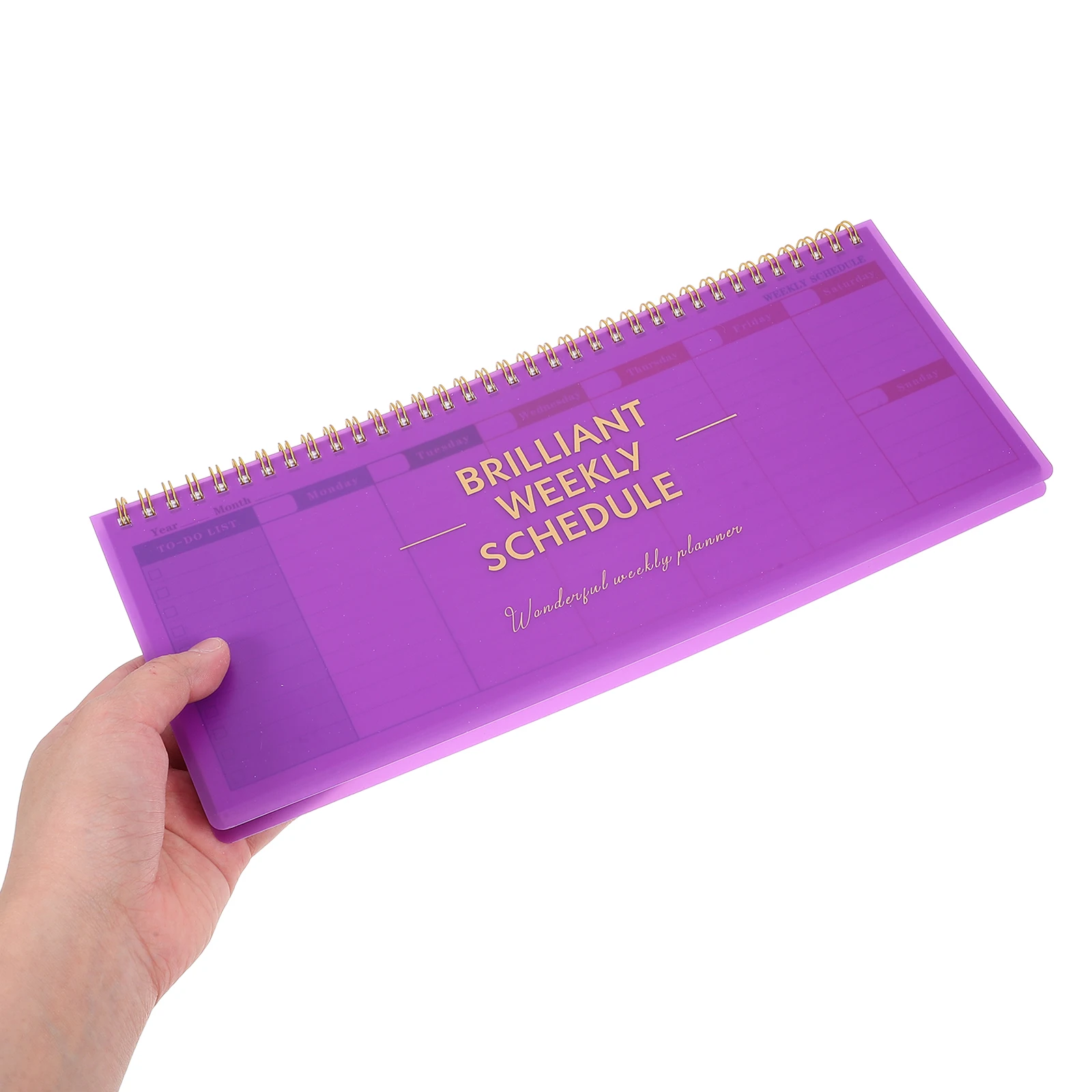 Horizontal Weekly Planner Notepad English Undated Pad for Time Management to Do List Appointment Tracking Smooth Paper Purple