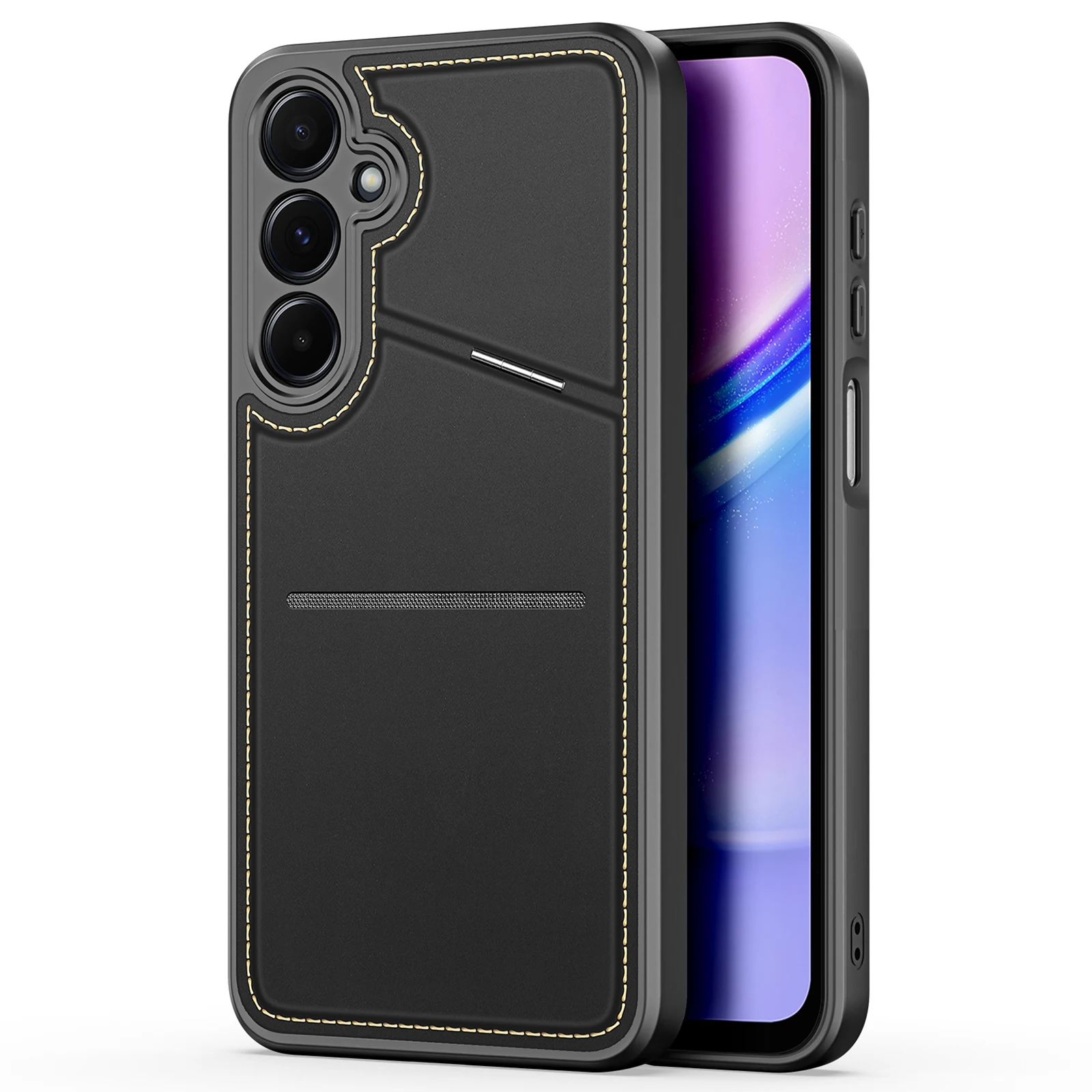 DUX DUCIS Rafi II Series pour Samsung Galaxy A15 4G / A15 5G Coque RFID Blocage PU + TPU Couverture arrière de téléphone - Noir