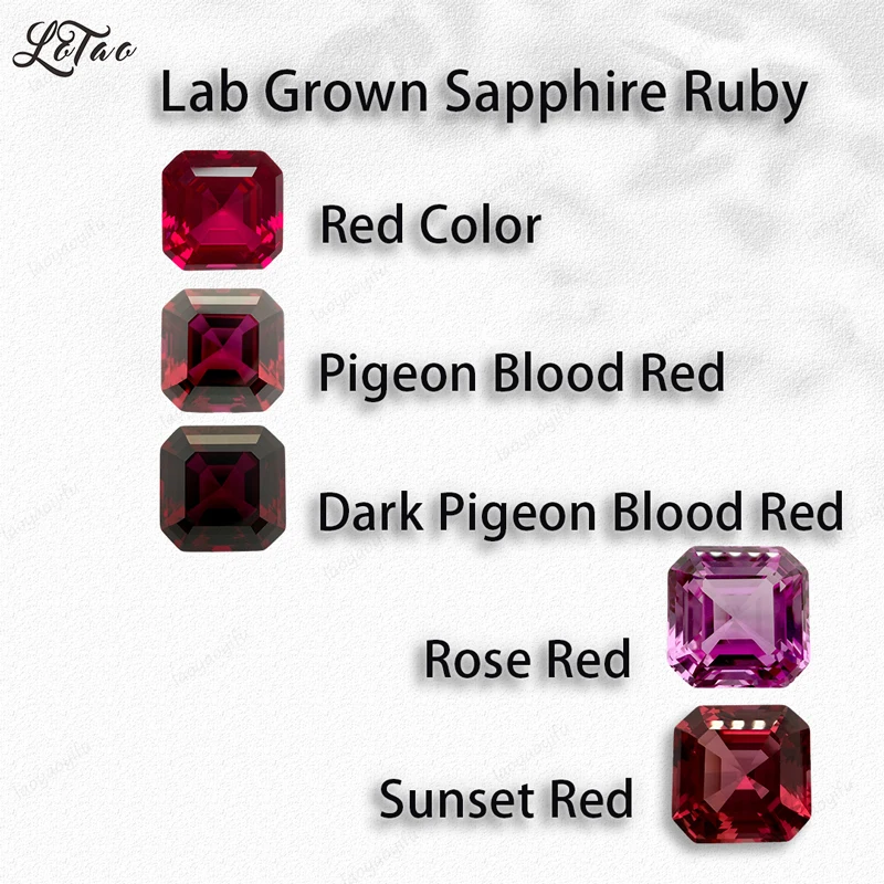 

Asscher Shape Lab Grown Sapphire Ruby Extremely Shiny Quality Multiple Color Quality Pendant Gemstones for Charm Jewelry Making