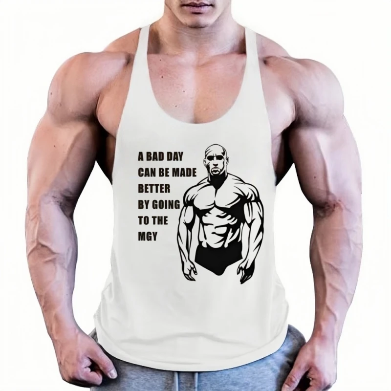 

2025 Men's Gym Stringer Vest - Sleeveless Fitness Singlet, Breathable Top for Bodybuilding Workouts & Athletic Training