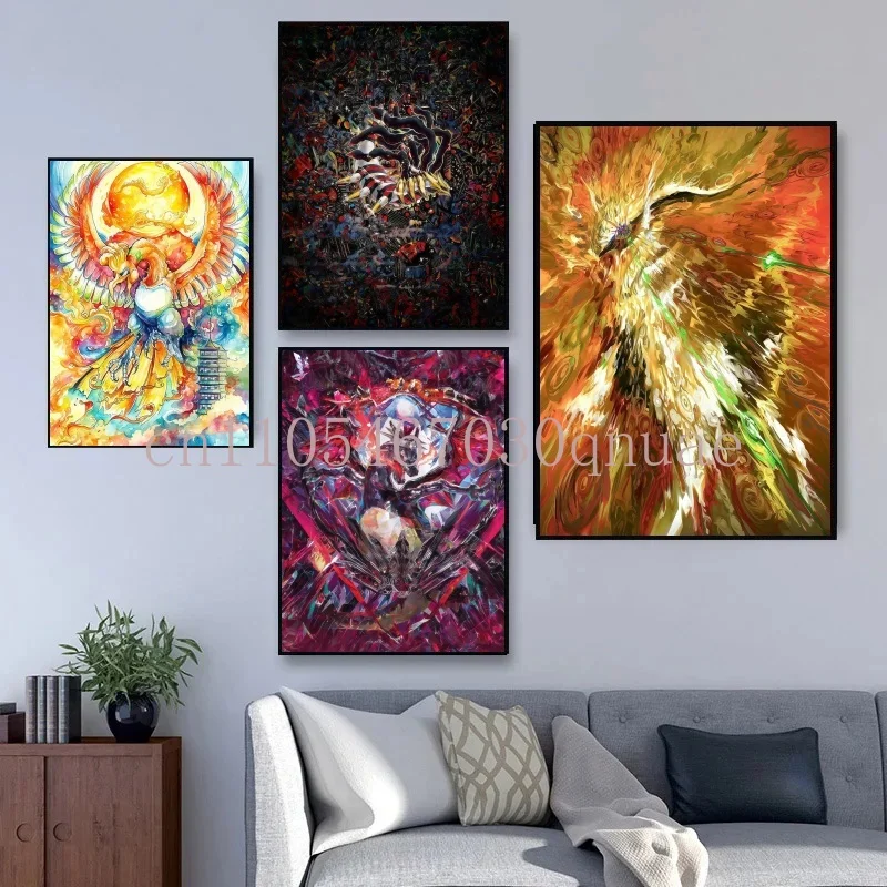 

Pokemon Classic Anime Peripherals Abstract Posters Picture Art Water Colours Canvas Painting for Kids Bedroom Wall Decorate Gift