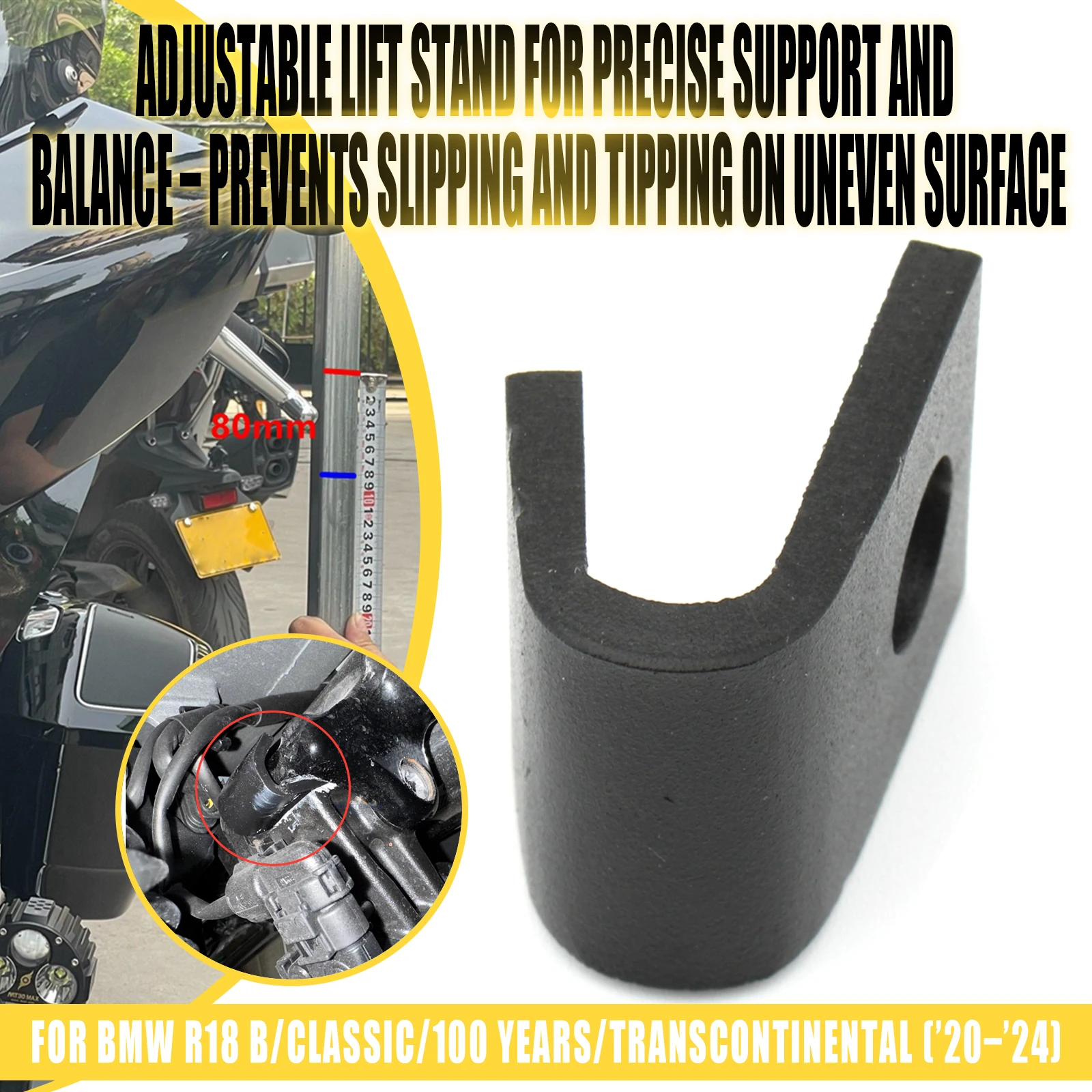 For R18 Classic B Transcontinental 2020-2024 Motorcycle Side Stand Adjustable Parking Stabilizer Lifting Handle Bracket