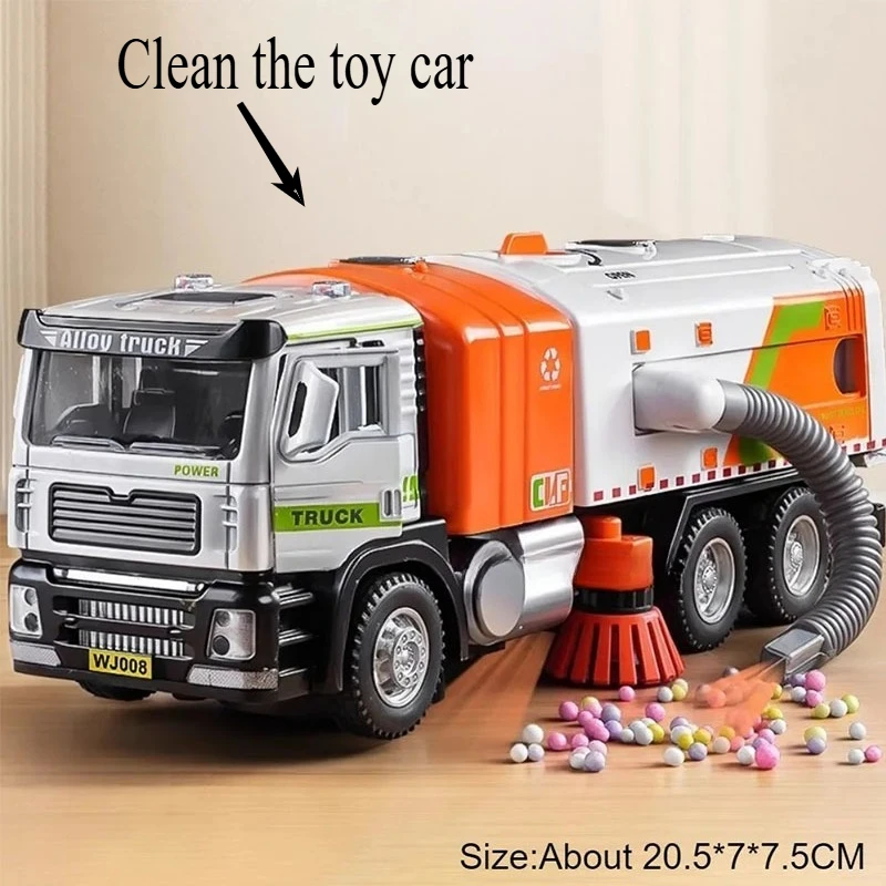 

Fast delivery /1:30 cleaning toy car alloy automatic sweeping/Sanitation vehicle vacuum truck garbage/toys